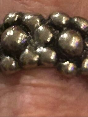 Brutalist Sterling Silver Ring, Dots, Bubbles, size 6.5
